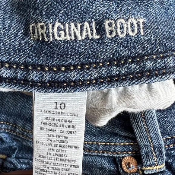 American Eagle Jeans Original Boot Leg Stretch Medium Wash Casual Size 10 X Long - Picture 4 of 4